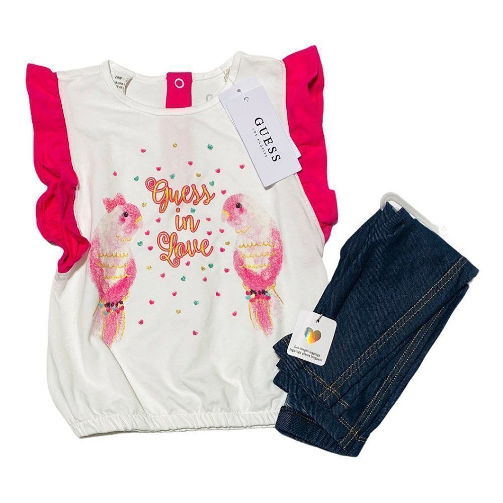 GUESS 2-Piece Ruffle Parrot Print Set